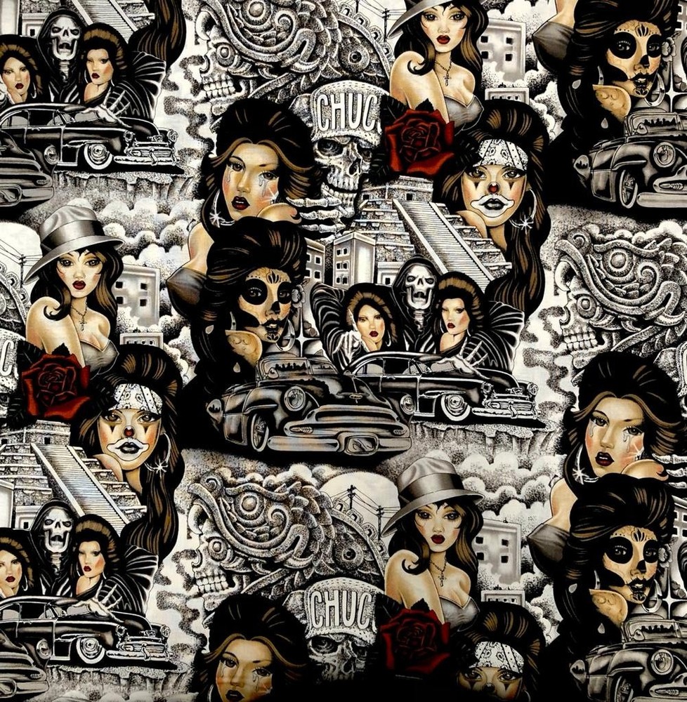 Chuco El Paso Mexican Pyramids Alexander Henry 100% Cotton Fabric Apparell Craft