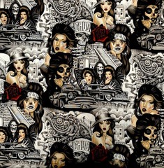 Chuco El Paso Mexican Pyramids Alexander Henry 100% Cotton Fabric Apparell Craft