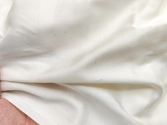 Heavy 30 Momme Silk Cotton Gabardine Fabric Silk Greige Piece With Black Spots