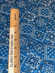 Royal Blue – Blazin’ Bandana 100% cotton fabric by the yard 36 x 44 – Royal Blue