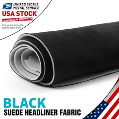 98″x60″ Black New Foam Backed Headliner Fabric for Car Roof Panel Lining 3mm