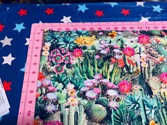 Fabric Cactus Flowers All Over on TIMELESS TREASURES Cotton 1/4 Yd WEST-CD-1786