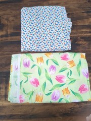 Lot of Floral Fabric, tulips and flowers, multicolor 1lb 4oz