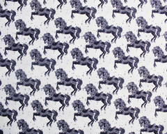 Crafts Fabrics Carousel Horses Silhouettes 149cm Digitally Printed Cotton Fabric