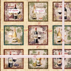 Cork & Barrel Wine Bottle Block Panel 36×43″ Blocks 10″ by the panel