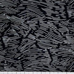 1 Yard Cut of Lunn Fabric Brushstrokes Batik 100% Cotton 4372 Black & White