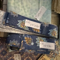 Quilt Finishing Fabric Lot 2 Block of the Month Setting Kits Floral Paisley Blue