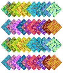 10 Inch Batik Print Precut Cotton Fabric Quilting Squares Charm Pack DIY