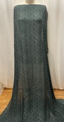 100% Silk Georgette Green Black Abstract Snake Skin Fabric By The Yard 56″ Wide
