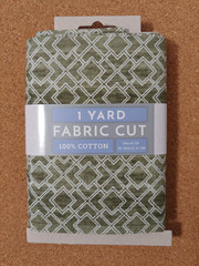 NEW (1) Yard Fabric Pre-Cut Green White Geometric by David Textiles. 100% Cotton