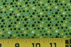 By 1/2 Yd, Colorful Dots on Green Quilt Cotton, Connecting Threads, Calo, V660