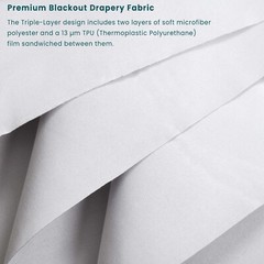 White Blackout Lining Drapery Fabric Sold By Yard 110″ Wide Custom Cut & Pre Cut