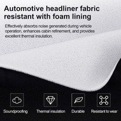 96″x60″ Headliner Fabric Foam Backed Upholstery Suede Auto Roof Liner Repair