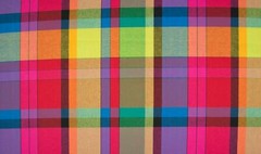 Cotton 100% Poplin Fabric Material Tartan Madras Check Rainbow 005