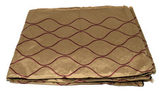 Vintage Golden Brown Geometric Swirled Embroidery Upholstery Fabric 55″ x 4 yds