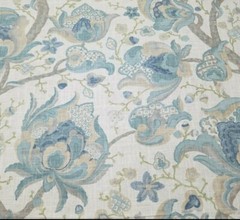 Diantha in Spring 54″ Wide P Kaufmann Linen / Rayon Slub Duck Teal Jacobean