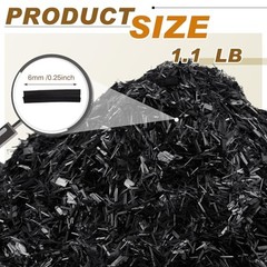 Windyun 1.1 lb Chopped Carbon Fiber 0.25 inch Strands Black DIY Epoxy Resin