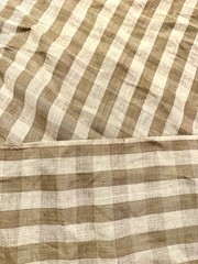 100% Flax Linen Fabric Multi Color Check Yarn Dyed Medium 57″ Wide