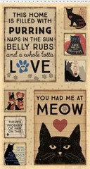 24″ X 44″ Panel Cats Pets Kittens Purrfection Cotton Fabric Panel D386.37