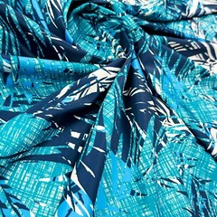 FREE SHIPPING Stretch Fabric Fancy Leaves Print 60″wide Swimsuit Spandex By Yard