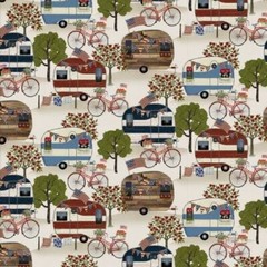 Hometown America By 3 Wishes Fabric – Beige Campsite #18702