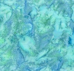 Hoffman Turquoise Parakeet Watercolor Bali Batik Cotton Quilt Fabric By the Yard
