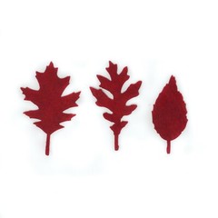 18 Assorted Tattered Fall Leaf Wool Blend Felt Die Cuts