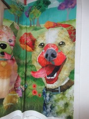 3 WISHES FABRIC “Raise the Woof ” DOG COTTON FABRIC PANEL SZ. 45″X24″ NEW