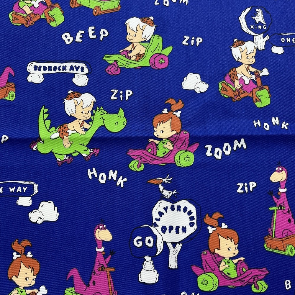 VTG 1991 Flintstones Fabric Hanna Barbera Pebbles Cotton material 60” X 38”