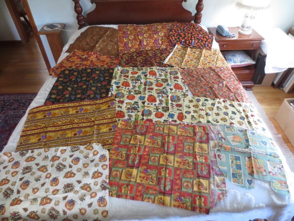 4851. 2 lbs. 4 oz. ASSORTED FALL/AUTUMN Cotton & Cotton Blend QUILTING FABRICS