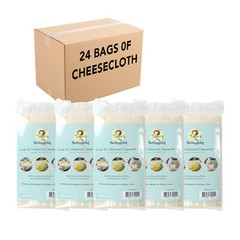 24 Bags of Cheesecloth, Grade 50 – 4 Sq Yds/Bag, Unbleached, All Natural Fabric