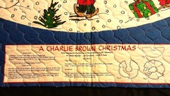 New Charlie Brown Christmas Tree Skirt Set of 2 Quilted Fabric Panels