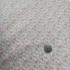 Pink Purple Floral Vtg Fabric 63″ x 45″ 1.5 Yard Pc Spring Industries Semi Sheer