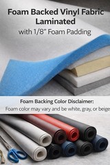 Foam Backed White Vinyl Fabric by the Yard – 1/8″ Laminated Automotive Headliner