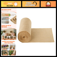 Natural Burlap Fabric Roll 14” x 150 ft – High Density Jute for Crafts, Decor, W