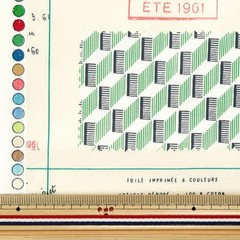 YUWA Sample Book Print Cotton Shirting Fabric Retro W106cm By the Half Meter