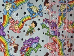 Custom 100% Cotton Woven Fabric Dragon Tales Tv Show By The 1/4 Yard 9×56