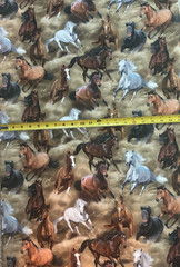 Horse Horses Running 3483 Allover Timeless Durable Cotton Fabric BTY