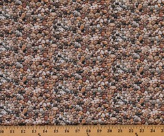 Landscaping Multi-color Rocks Stones Pebbles Cotton Fabric Print by Yard D470.23