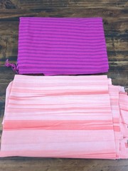 Lot of Pink and Purple Striped Fabric, 2 pieces, 1lb 7oz