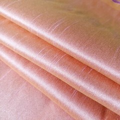 PINK LEMONADE FAUX SILK DUPIONI FABRIC 58″ TWO TONE PINK YELLOW BY THE YARD