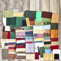 Fabric Scrap Bundle 1 Lb 8 oz Mixed Lot Various Sizes Shapes Prints As Photoed