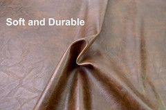 1 Yards 54″ X 36″ Dark Brown Faux Leather Fabric Distressed Crazy Horse Soft Fak