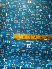 Nearly 2 yards Riley Blake Year of the Ninja Blue Numbers Fabric