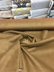Textured Performance Velvet Amber Backed Fabric by the yard