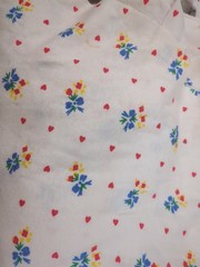 Lot of Fabric, hearts and flowers, white, yellow, blue, pink, 1lb 13oz