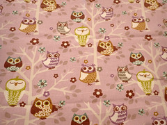 Waverly Screen Print “Sit’ N A Tree” Cotton Canvas Purple Owls Fabric Remnant