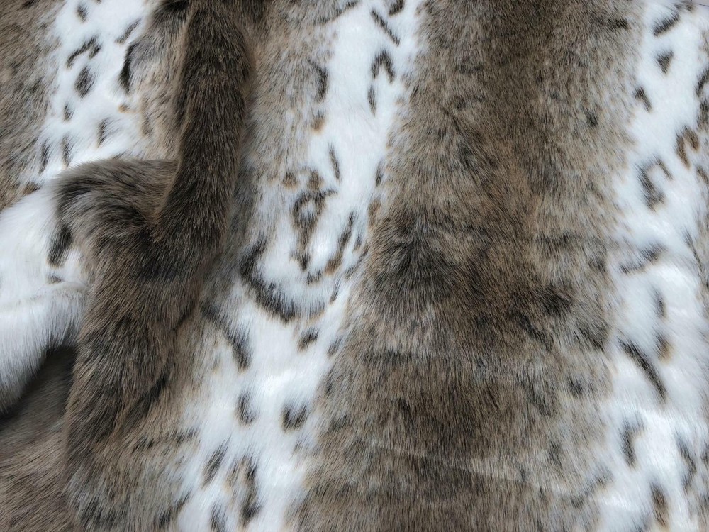 Super Luxury Faux Fur Fabric Material – BEIGE LYNX