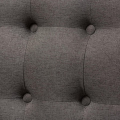 Stylish Grey Fabric & Natural Wood 3-Seater Settee Bench