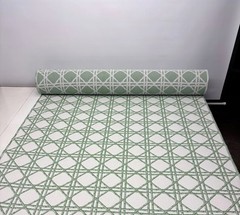 SUNBRELLA 145218 REIGN KELLY GREEN BAMBOO RATTAN JACQUARD FABRIC BY YARD 54″W